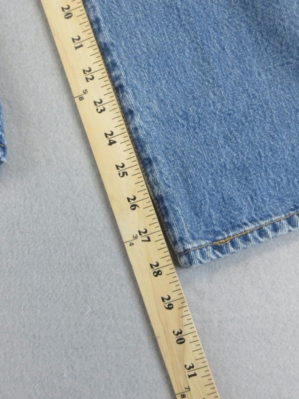 Levi's 501 Jeans Mens 28x30 (Actual 27x28) Blue Vintage Button Fly Straight Leg - Picture 5 of 6